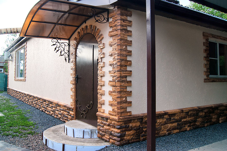 искусственный камень, облицовочная плита, оформление, отделка, фасад, коттедж, усадьба, дом