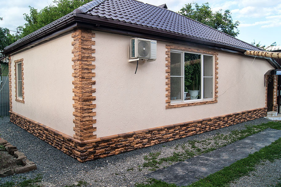 искусственный камень, облицовочная плита, оформление, отделка, фасад, коттедж, усадьба, дом